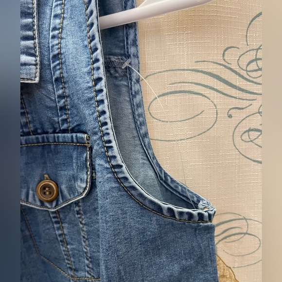 New Induldge W/ Style Denim Jean Dress Western Lightweight Button Down Maxi - Picture 6 of 10